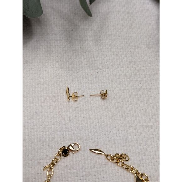 Gorjana Heart Earring and Spike Bracelet Set in Gold - Picture 3 of 4